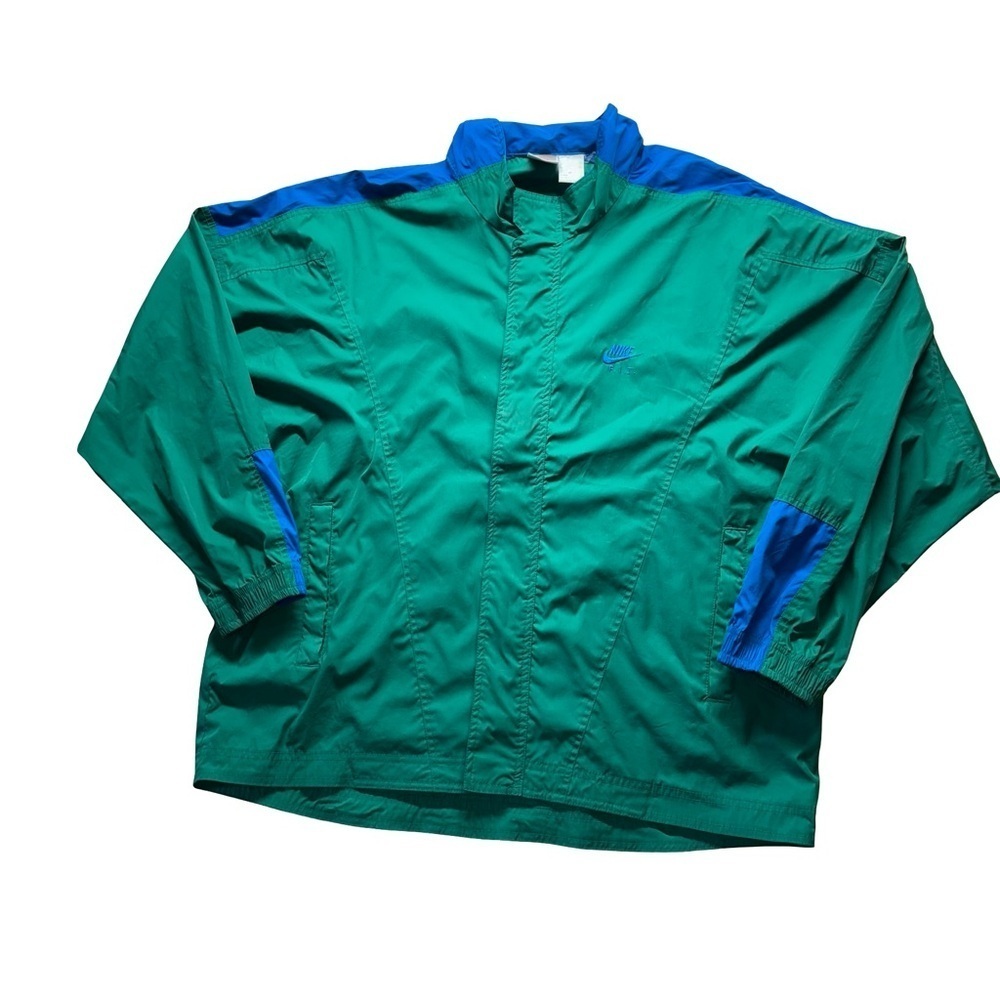 Nike Men's Vibrant Green and Blue Windbreaker